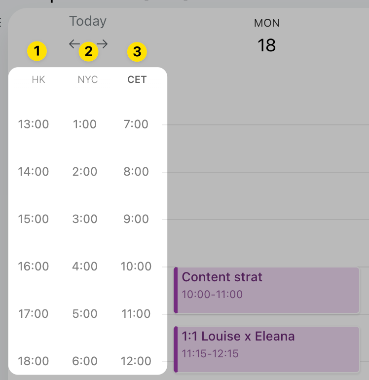 display multiple time zones in your calendar tool