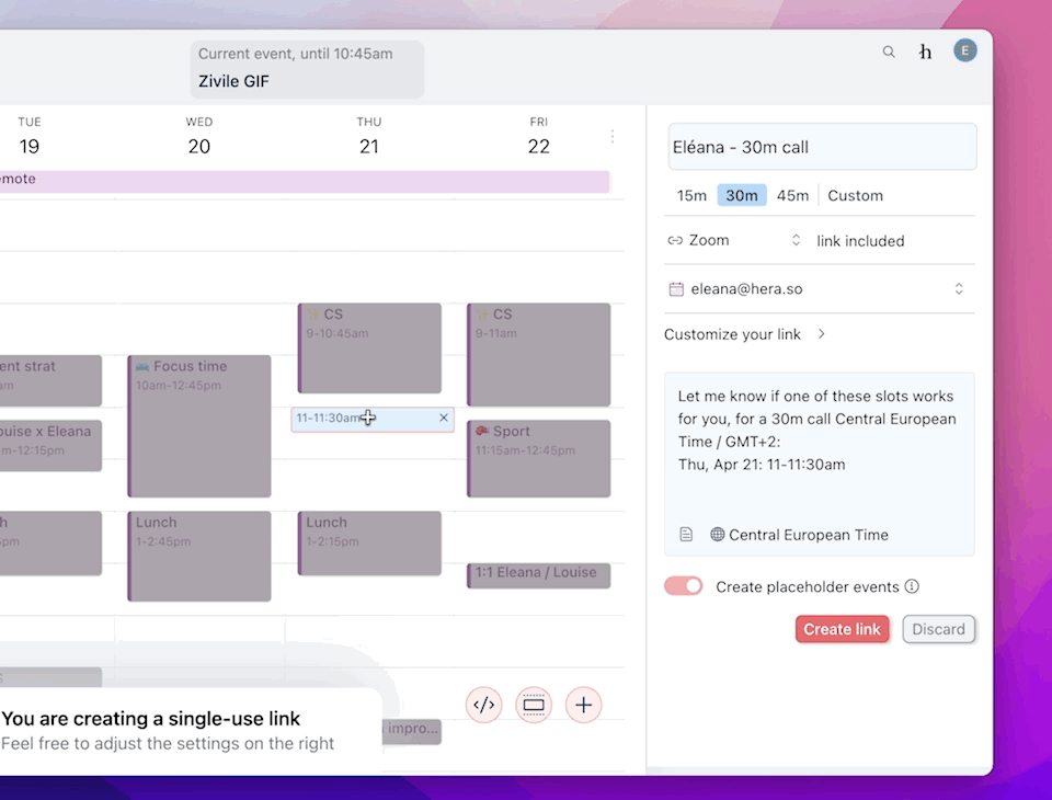 easy way to schedule meetings in other time zones, email example, automation